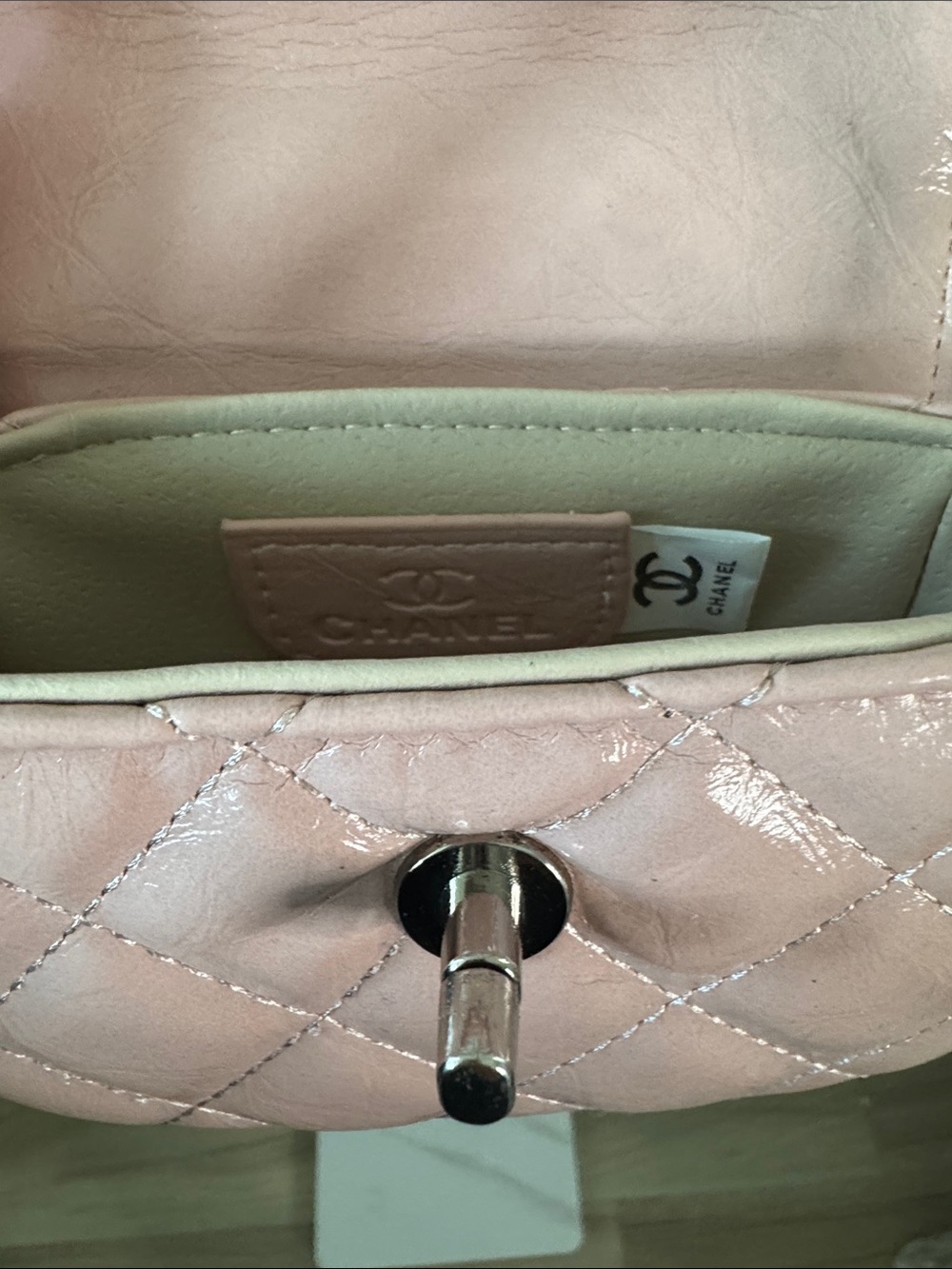 Pink Quilted Mini Crossbody Bag with Chain Strap - Picture 5 of 10